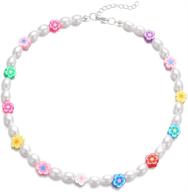 🌈 y2k necklace for women: smiley face, flower, pearl choker – trendy preppy jewelry with yin yang, fruit, animal indie necklaces; dainty friendship handmade bead cute assorted rainbow necklace for teen girls, trendy beach colorful jewelry logo