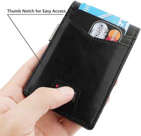 img 1 attached to 👔 Stylish Minimalist Genuine Leather Wallets, Card Cases & Money Organizers with RFID Blocking for Men