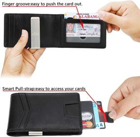 img 2 attached to 👔 Stylish Minimalist Genuine Leather Wallets, Card Cases & Money Organizers with RFID Blocking for Men