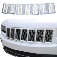 🔶 jecar abs mesh honeycomb chrome grille inserts clip-on trim kit for 2014-2016 jeep grand cherokee логотип
