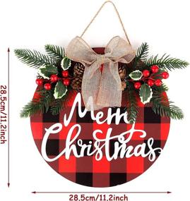 img 2 attached to Farmhouse Christmas Wreaths for Front Door, Merry Christmas Sign Indoor & Outdoor Decorations by VoTii