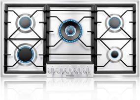 img 4 attached to 🔥 Thermomate 36 Inch Gas Cooktop: Built-In Rangetop with High Efficiency Burners, Stainless Steel Gas Stove Top - NG/LPG Convertible, Thermocouple Protection, 120V AC