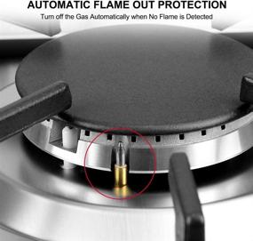 img 2 attached to 🔥 Thermomate 36 Inch Gas Cooktop: Built-In Rangetop with High Efficiency Burners, Stainless Steel Gas Stove Top - NG/LPG Convertible, Thermocouple Protection, 120V AC