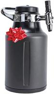 🍺 64 oz carbonated craft beverage dispenser & growlerwerks ukeg go - ideal for beer, soda, cider, kombucha, cocktails - tungsten finish logo