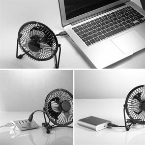 img 2 attached to 💨 Cimostar Mini USB Desk Cooler Fan – Metal Design, Powerful Air Flow, Whisper-quiet Operation, Black