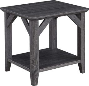 img 3 attached to 🌧️ Weathered Gray Winston End Table by Convenience Concepts