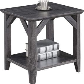 img 2 attached to 🌧️ Weathered Gray Winston End Table by Convenience Concepts