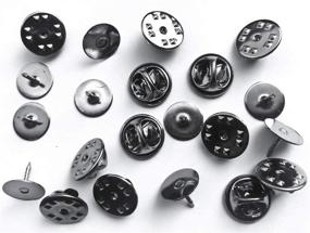 img 1 attached to 🦋 Versatile Butterfly Clutch Tie Tacks Pin Backs - DIY Craft Essentials (Gun Metal 100 Pairs)