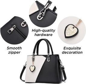 img 1 attached to 👜 Women's Top Handle Contrast Stitching Handbags: Shoulder Bags, Wallets, and Totes