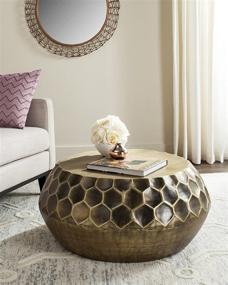 img 4 attached to 🏺 Roxanna Antique Brass Coffee Table by Safavieh: Stylish and Chic Addition to Your Home Collection