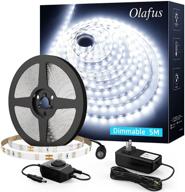 olafus 16.4ft dimmable white led strip lights: perfect for bedroom mirror, kitchen wardrobe & more - 300 leds, 6000k cool white daylight brightness! логотип