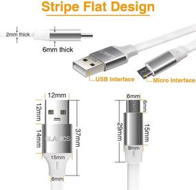 img 3 attached to 15FT Micro USB-кабель от GLANICS - 2 штуки, зарядка и синхронизация данных 🔌 для камеры Wyze, камеры для собак Furbo, облачной камеры, камеры Blink, смартфонов, портативных батарей (белый)