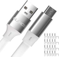 15ft micro usb-кабель от glanics - 2 штуки, зарядка и синхронизация данных 🔌 для камеры wyze, камеры для собак furbo, облачной камеры, камеры blink, смартфонов, портативных батарей (белый) логотип