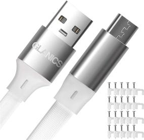 img 4 attached to 15FT Micro USB-кабель от GLANICS - 2 штуки, зарядка и синхронизация данных 🔌 для камеры Wyze, камеры для собак Furbo, облачной камеры, камеры Blink, смартфонов, портативных батарей (белый)