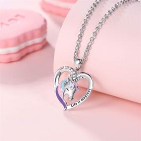 img 1 attached to 🦄 Magical Unicorn Necklace for Little Girls - Heart Pendant Unicorn Jewelry, Ideal Birthday and Christmas Gifts for Girls, Granddaughter, and Daughter