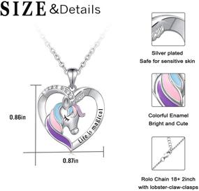 img 2 attached to 🦄 Magical Unicorn Necklace for Little Girls - Heart Pendant Unicorn Jewelry, Ideal Birthday and Christmas Gifts for Girls, Granddaughter, and Daughter