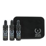 🍃 3 pack sampler beard oil set - zeus beard oil coffret - made in usa, vegan friendly, softens, aides with itching & flaking logo
