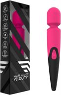 velocity massage wand - waterproof, wireless, and powerful vibration for personal therapeutic massage (pink) logo