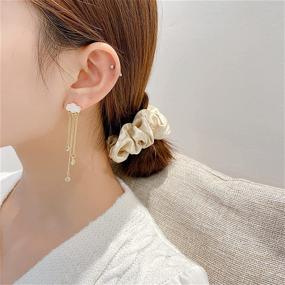 img 1 attached to Stunning Handmade Cloud Earrings: Lightweight, Long Tassel, Gold Plated, S925 Silver Needle, Rhinestone Chain Dangle Drop; Perfect Statement Studs Jewelry Gifts for Women and Girls