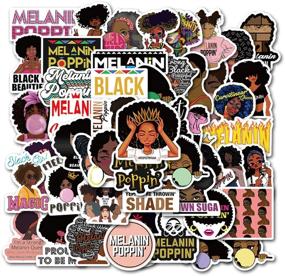 img 4 attached to Music Star Melanin Poppin Stickers Pack 50 Pcs Singer Sticker Vinyl Decals For Car Bumper Helmet Luggage Laptop Water Bottle (Melanin Poppin)