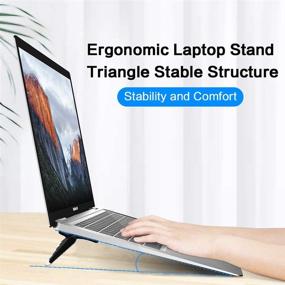 img 2 attached to 🖥️ ZC GEL Mini Laptop Stand: Invisible Ergonomic Keyboard Riser, Foldable Tablet Holder for MacBook, Lenovo, HP & More