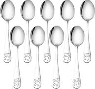 🥄 safe and durable 9 piece stainless steel kids spoons set: ideal for home and preschools logo