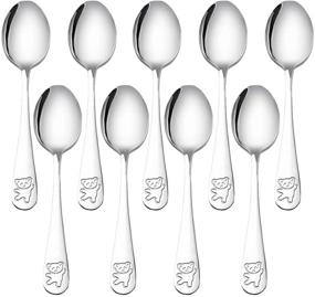 img 4 attached to 🥄 Safe and Durable 9 Piece Stainless Steel Kids Spoons Set: Ideal for Home and Preschools