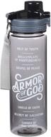 🛡️ armor of god black reusable plastic water bottle – inspirational 28oz wide mouth bpa free christian water bottle for everyday use, ideal for women & men logo