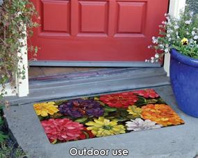 img 2 attached to 🌼 Toland Home Garden Zippy Zinnias Flower Bouquet Doormat - Colorful Floral 18 x 30 Inch Decorative Floor Mat