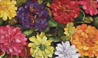 🌼 toland home garden zippy zinnias flower bouquet doormat - colorful floral 18 x 30 inch decorative floor mat logo