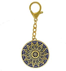 img 4 attached to Blue 28 Hums Tibetan Wheel Keychain for Good Health and Protection - W4263