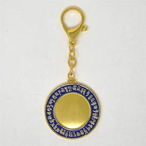 img 2 attached to Blue 28 Hums Tibetan Wheel Keychain for Good Health and Protection - W4263