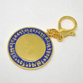 img 1 attached to Blue 28 Hums Tibetan Wheel Keychain for Good Health and Protection - W4263