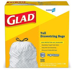 img 4 attached to 🗑️ Glad-78526 Tall Kitchen Drawstring CloroxPro Trash Bags: 13 Gallon - 100 Count (Packaging Variations Included)