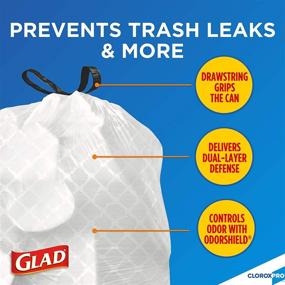 img 3 attached to 🗑️ Glad-78526 Tall Kitchen Drawstring CloroxPro Trash Bags: 13 Gallon - 100 Count (Packaging Variations Included)