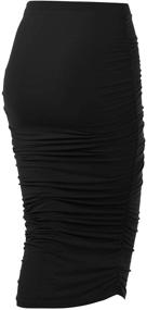 img 1 attached to Doublju Womens Plus Size Ruched Long Pencil Skirt: Sleek & Slimming Fit