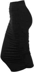 img 2 attached to Doublju Womens Plus Size Ruched Long Pencil Skirt: Sleek & Slimming Fit