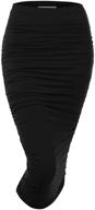 doublju womens plus size ruched long pencil skirt: sleek & slimming fit logo