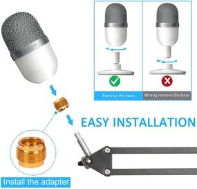 img 3 attached to 🎤 SUNMON Регулируемая подвесная кронштейн-ножничка с микрофоном Pop для USB-микрофона Razer Seiren Mini для потокового вещания - обновление кронштейна для микрофона Seiren Mini.