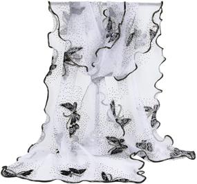 img 4 attached to 🦋 GERINLY Chiffon Women's Scarves with Butterflies - Fashionable Women's Accessories