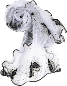 img 1 attached to 🦋 GERINLY Chiffon Women's Scarves with Butterflies - Fashionable Women's Accessories