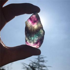 img 3 attached to 🔮 Simurg Raw Fluorite Stone 1lb: A-Grade Rainbow Fluorite Rough Crystal - Ideal for Cabbing, Tumbling, Cutting, Lapidary, and Reiki Healing