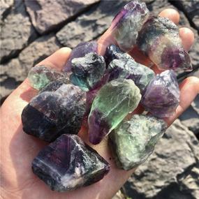img 1 attached to 🔮 Simurg Raw Fluorite Stone 1lb: A-Grade Rainbow Fluorite Rough Crystal - Ideal for Cabbing, Tumbling, Cutting, Lapidary, and Reiki Healing