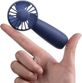 img 3 attached to ✋ MISSUE Mini Handheld Fan, Portable Battery Operated Fan with Lanyard, Personal Pocket Fan with Large 3000mAh Rechargeable Battery, Extended 5-10 Hours Running Time, Navy Blue