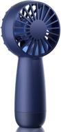 ✋ missue mini handheld fan, portable battery operated fan with lanyard, personal pocket fan with large 3000mah rechargeable battery, extended 5-10 hours running time, navy blue logo