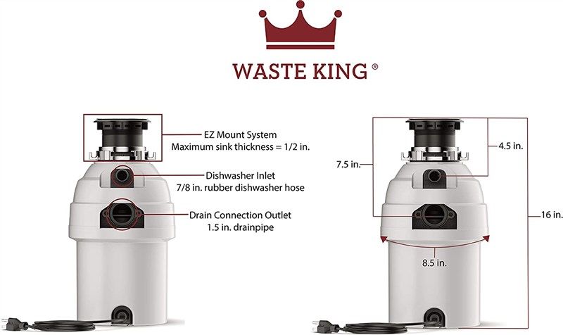 waste king l 8000 garbage disposal 로고