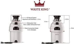 img 2 attached to 💪 Efficiently Dispose of Waste with the Waste King Legend Series 1 HP Garbage Disposal with Power Cord - (L-8000)