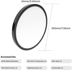 img 2 attached to 12 Inch LED Round Flat Ceiling Light,20W(200W Equivalent) 2000lm,Select CCT 3000K/4000K/6500K, Edge-Lit Flush Mount LED Ceiling Light for Kitchen,Bedroom,Laundry and Closet Room, Black