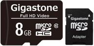 📷 gigastone 8gb micro sd card: fhd video, surveillance cam drone action camera proffessional, 80mb/s micro sdhc class 10 logo