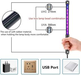 img 3 attached to Портативная лампа для санитарной обработки УФ-излучением - эффективная УФ-лампа для дезинфекции на пути, не содержащая химических веществ, усовершенствованная стерилизующая палочка - идеальная для дома, отеля, телефона, гардероба, туалета, автомобиля и места, где находятся домашние животные.